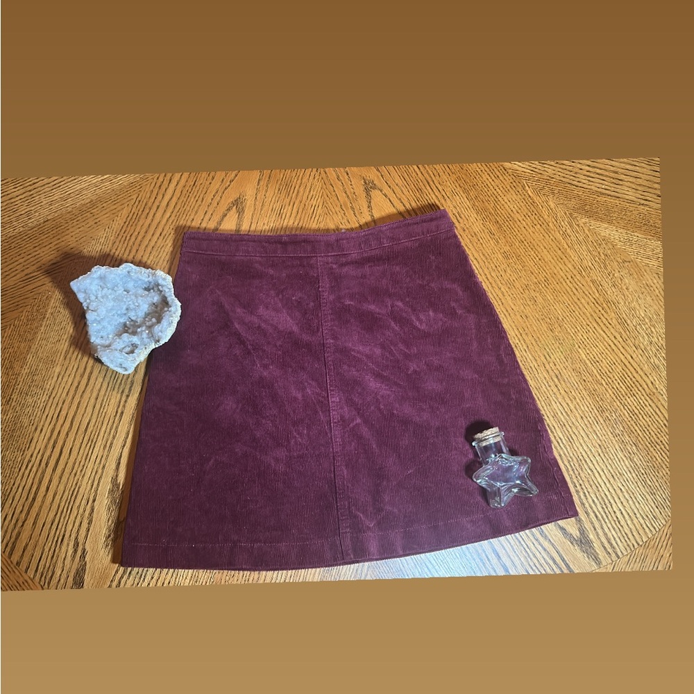 Elegant Burgundy Corduroy Skirt